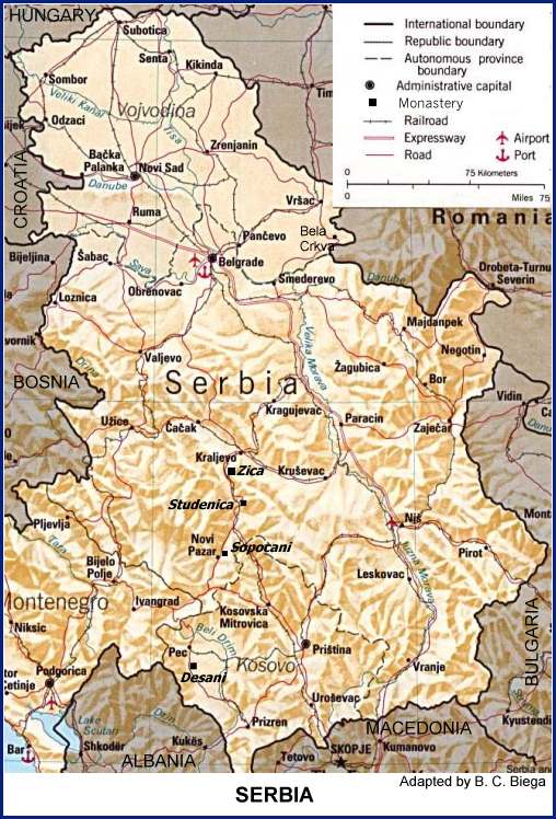 serbie carte